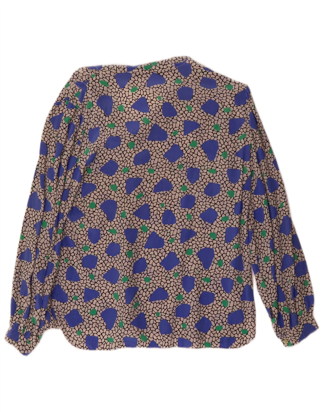 Blusa feminina vintage de manga comprida UK 14 média multicolorida