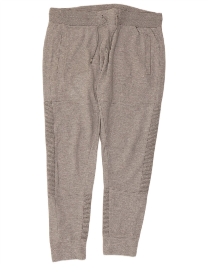 Zara Mens Crop Tracksuit Calças Joggers XL Cinza Algodão