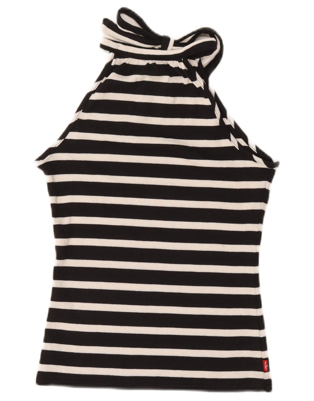Top cropped feminino Levi's UK 8 pequeno algodão listrado preto