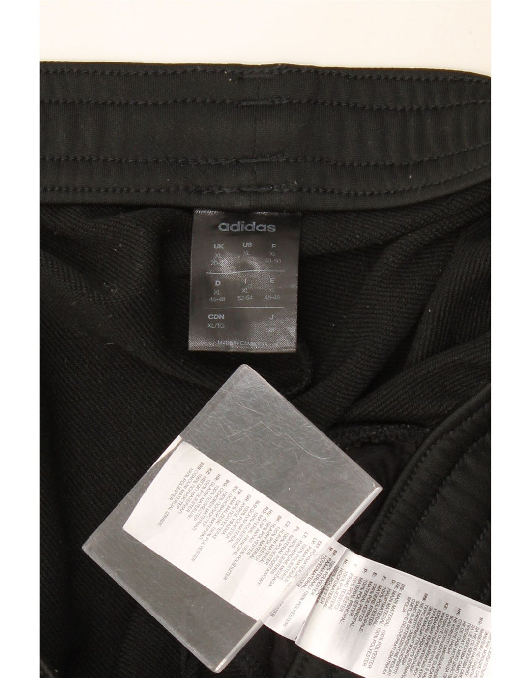 ADIDAS Calças de treino femininas Joggers UK 20/22 XL Preto Poliéster