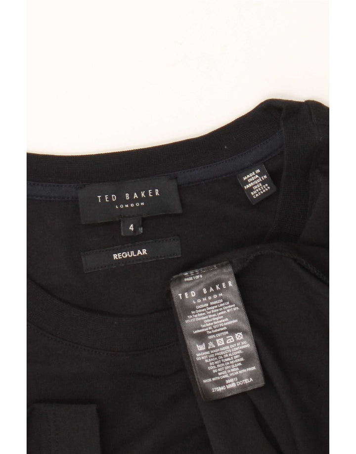 Camiseta masculina Ted Baker de ajuste regular tamanho superior 4 grande algodão preto