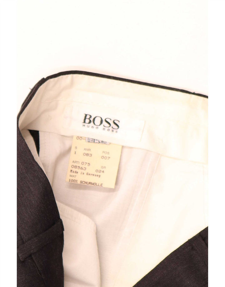 Hugo Boss Mens Pegged Suit Calças W34 L30 Lã Preta