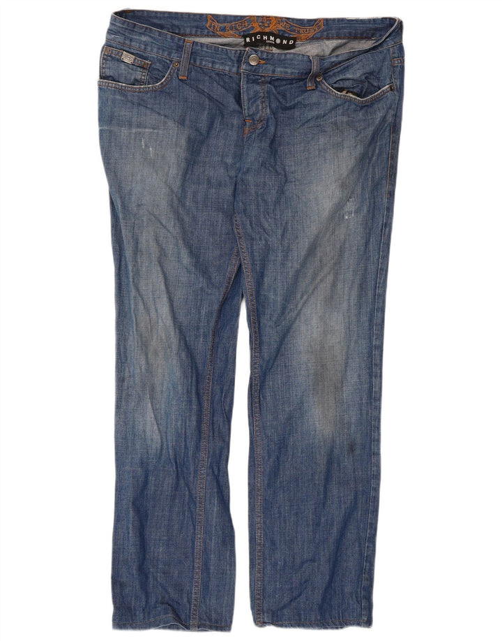 Calça jeans reta feminina Richmond W40 L30 azul