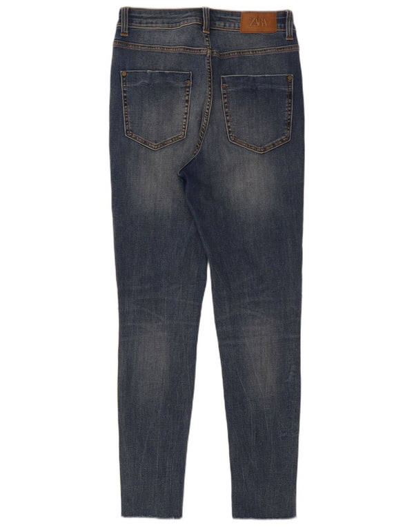 Calça jeans skinny feminina Zara EU 36 XS W26 L28 azul algodão