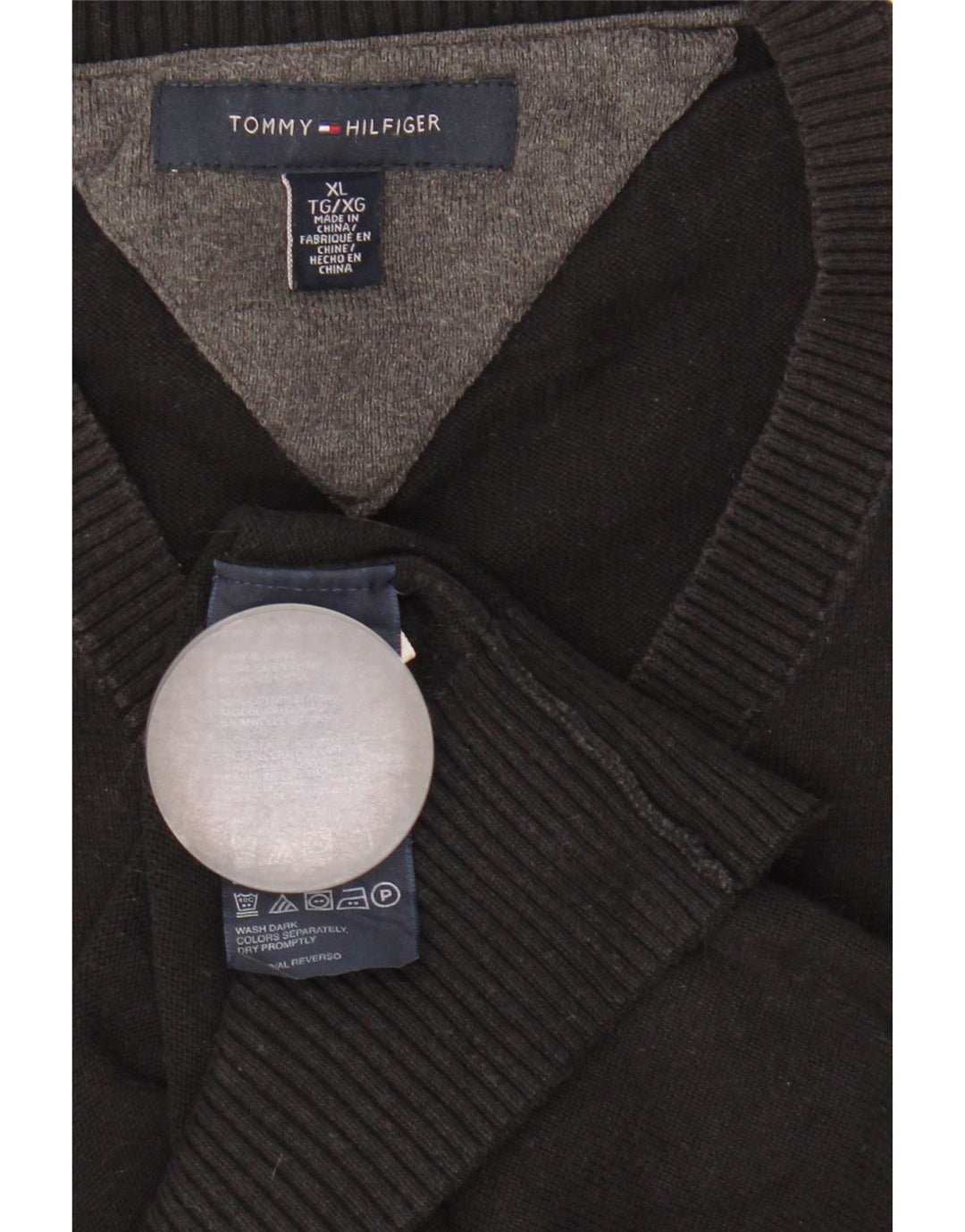 Regata masculina Tommy Hilfiger com colete XL de algodão preto