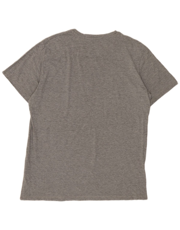 Camiseta gráfica masculina Jack & Jones Top XL algodão manchado cinza