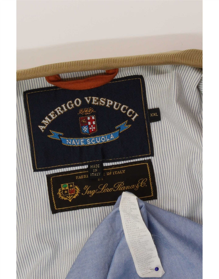 Jaqueta bomber masculina Amerigo Vespucci UK 44 2XL poliéster bege