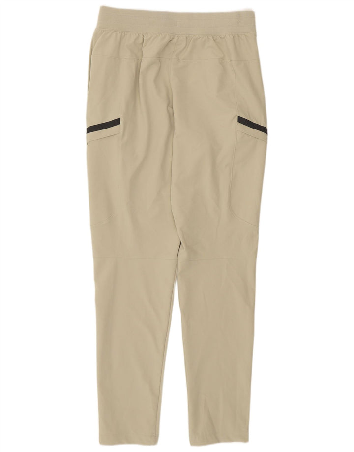 Calça de treino feminina Under Armour médio W28 L30 listrado bege