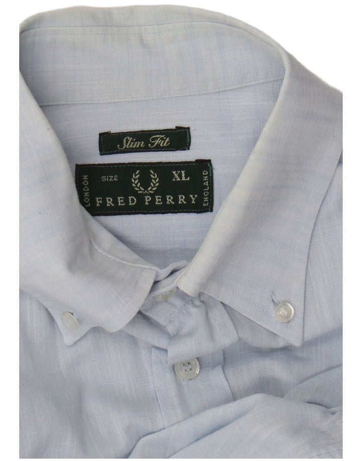 Camisa Slim Fit Masculina Fred Perry XL Azul