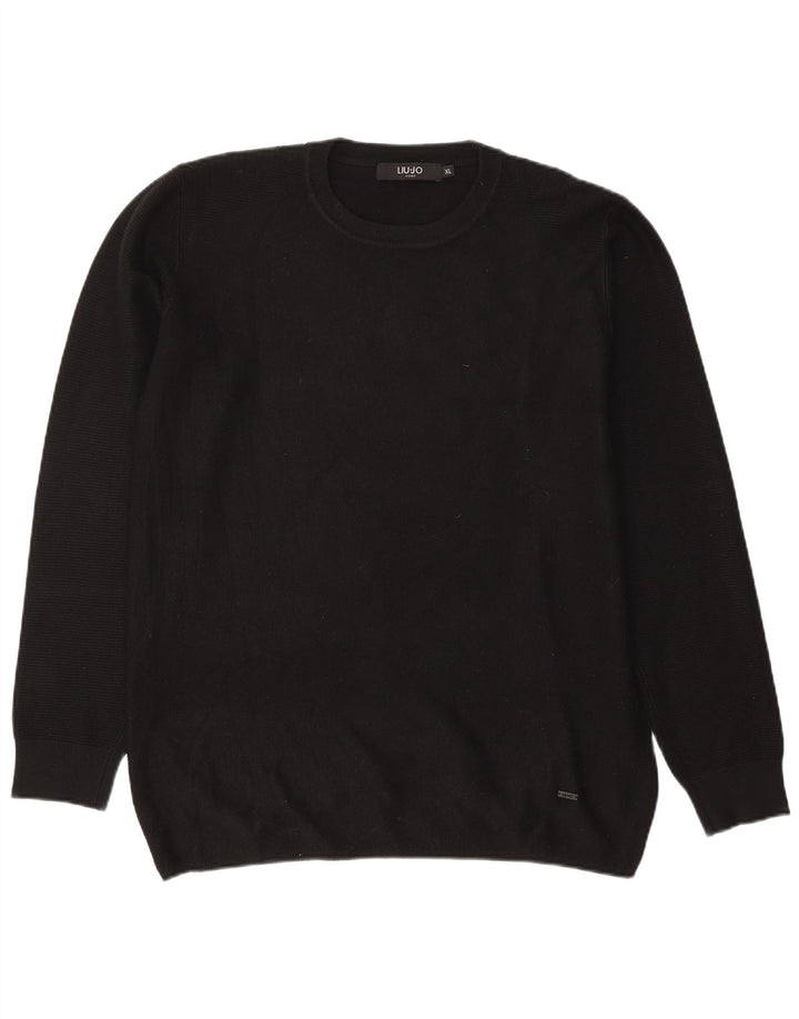 Liu Jo Suéter masculino com gola redonda e viscose preta XL