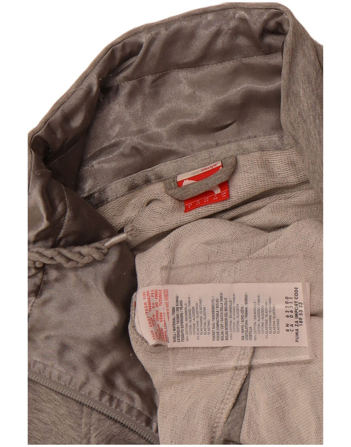 Puma Womens Tracksuit Top Jacket UK 14 Grande Algodão Cinza