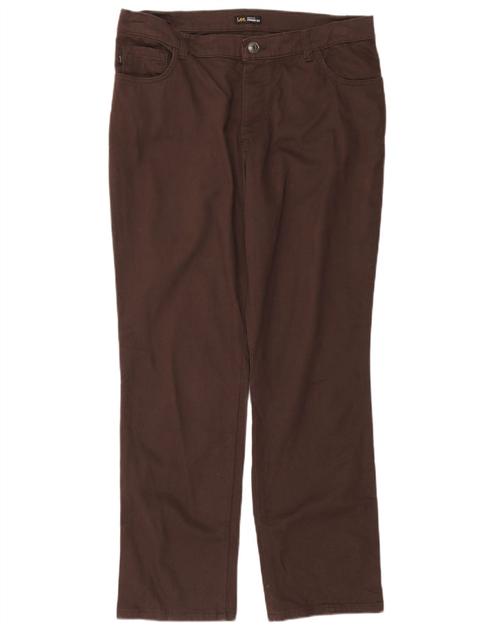 Lee Womens Classic Fit Calça Casual Reta W34 L29 Marrom