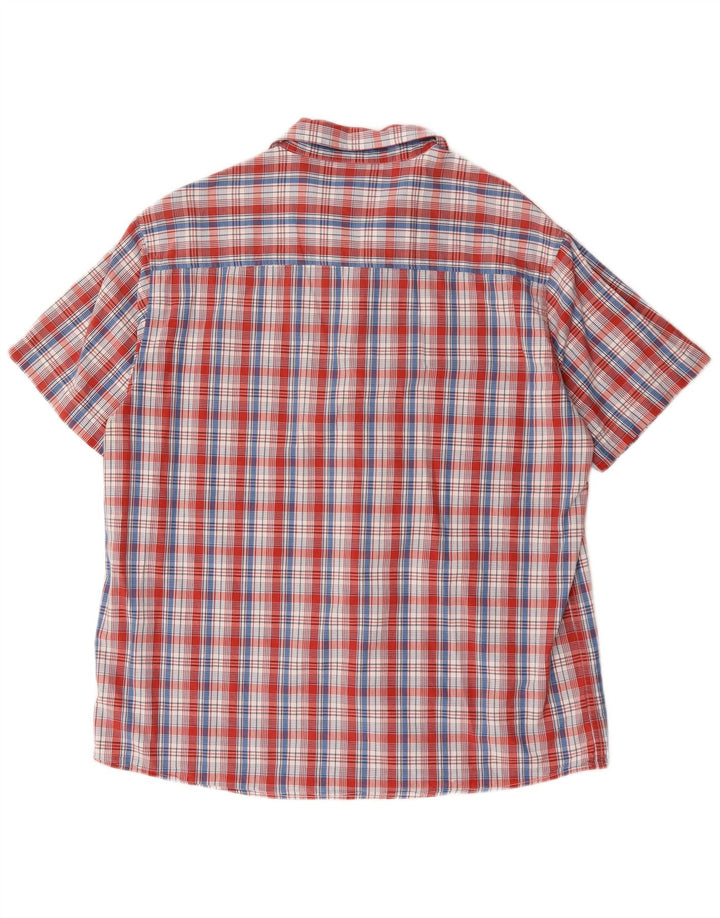 Camisa masculina de manga curta Levi's grande algodão xadrez vermelho