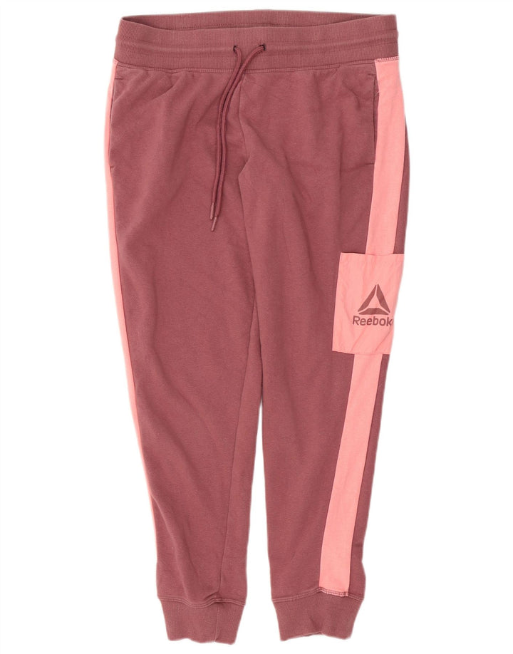 Reebok Womens Tracksuit Calças Joggers UK 14 Médio Algodão Vermelho