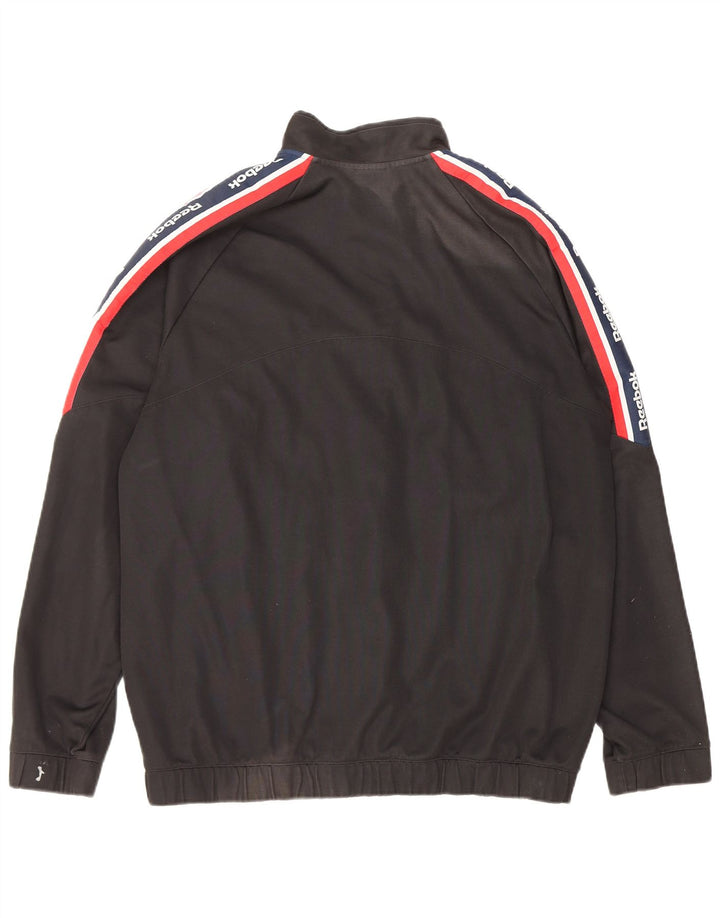 Jaqueta masculina Reebok Graphic Tracksuit Top grande algodão colorblock preto
