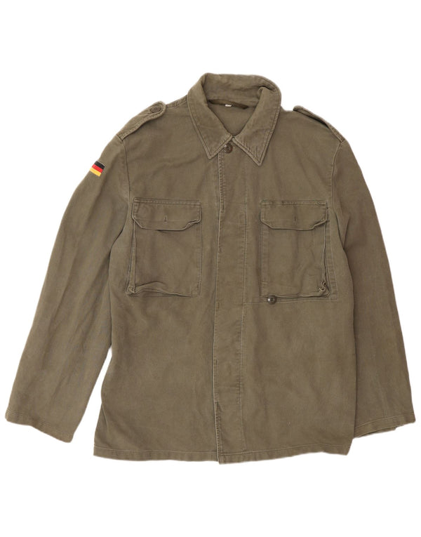 Jaqueta militar masculina vintage UK 40 grande cáqui