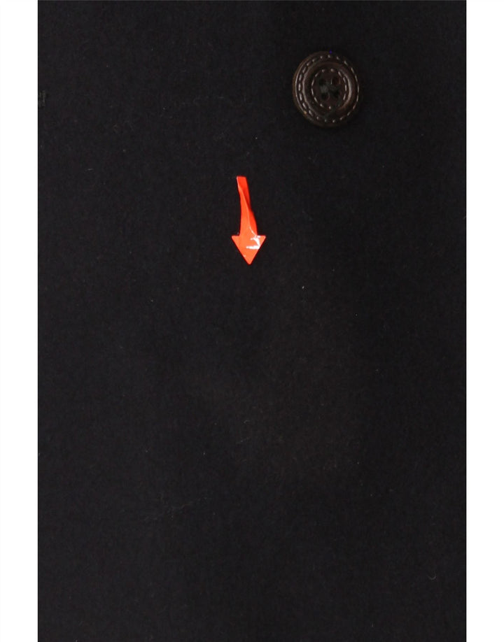 Casaco masculino vintage sherpa com peito duplo Reino Unido 36 pequeno azul marinho