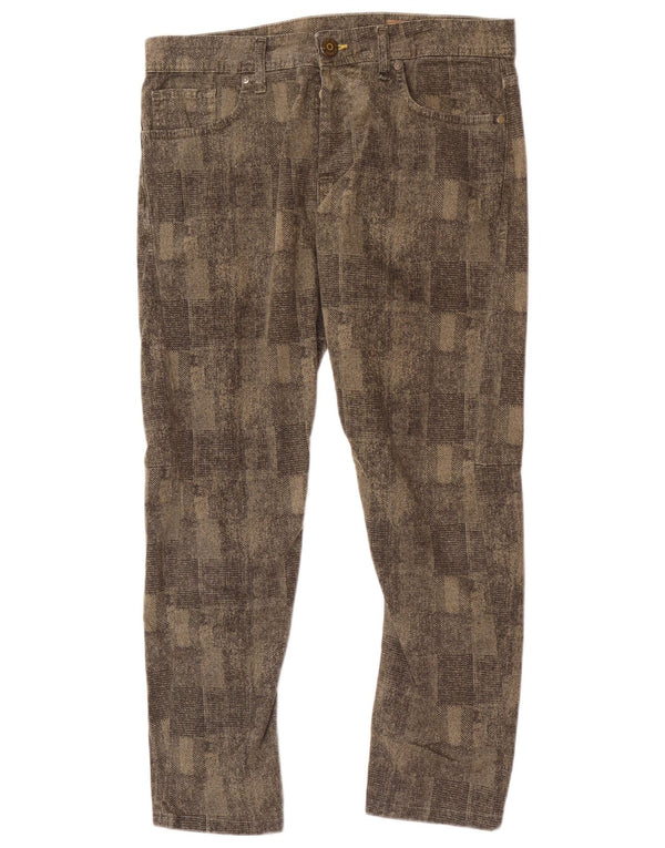 Calça casual masculina vintage slim IT 48 médio W34 L27 cinza geométrico