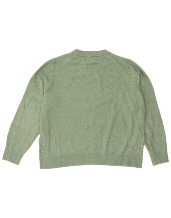 Suéter feminino Marks & Spencer com gola redonda grande Reino Unido 16 grande verde
