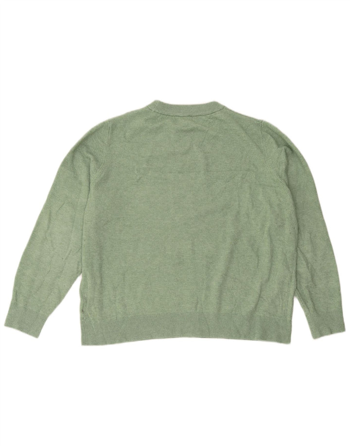 Suéter feminino Marks & Spencer com gola redonda grande Reino Unido 16 grande verde