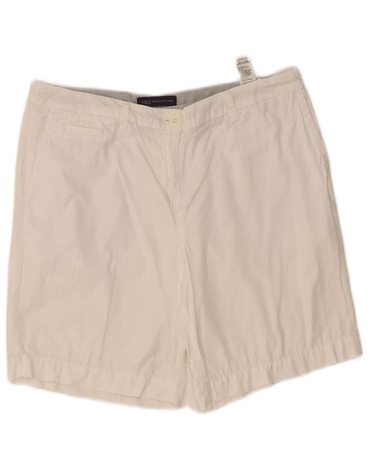 Shorts chino feminino Marks & Spencer Reino Unido 12 médio W34 algodão branco
