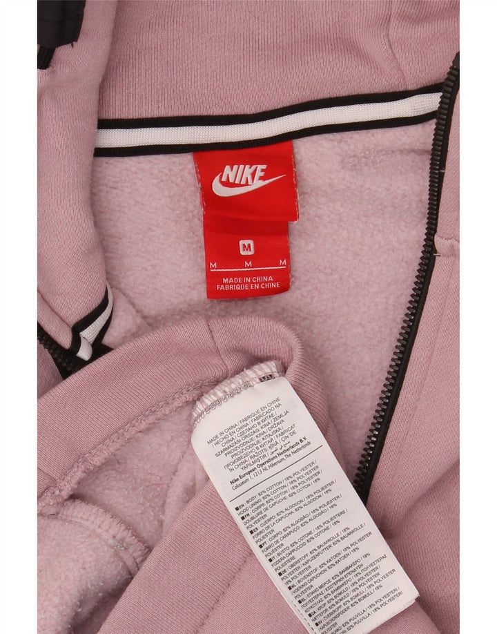 NIKE Womens Graphic Hoodie Jumper UK 12 Medium Pink Cotton Vintage Nike and Second-Hand Nike from Messina Hembry 