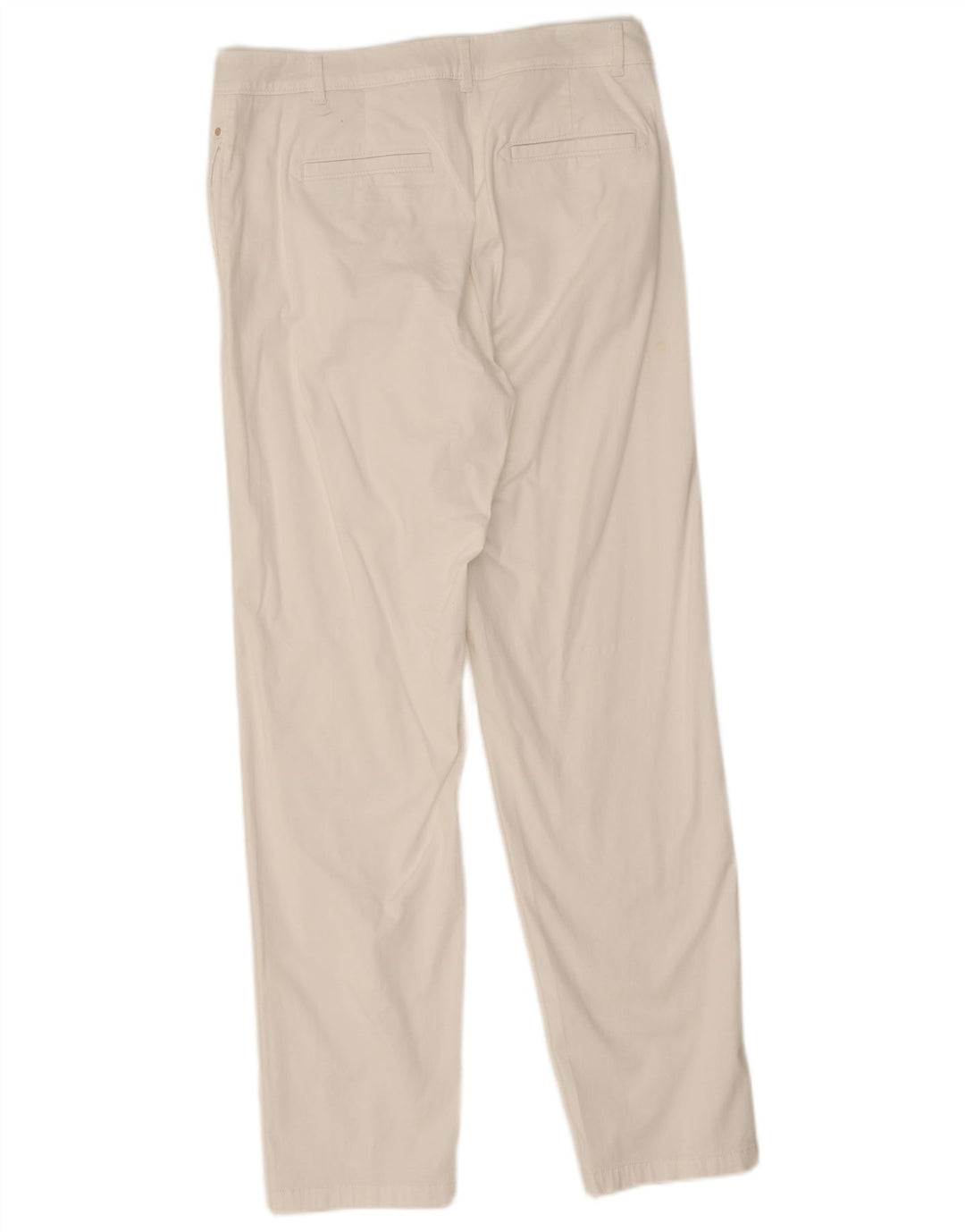 Calça chino reta feminina Marks & Spencer Reino Unido 12 médio W32 L30 branco