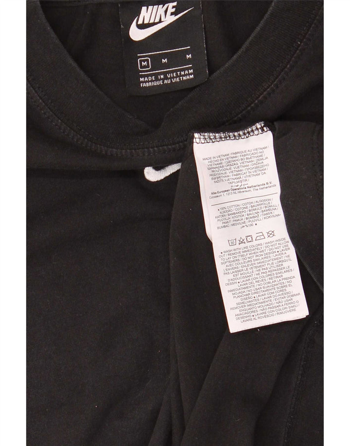 Nike Mens Camiseta Top Médio Algodão Preto