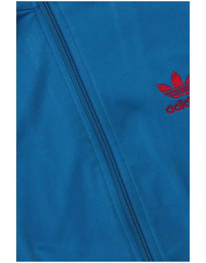 Adidas Womens Graphic Tracksuit Top Jacket EU 36 Pequeno Azul Poliéster
