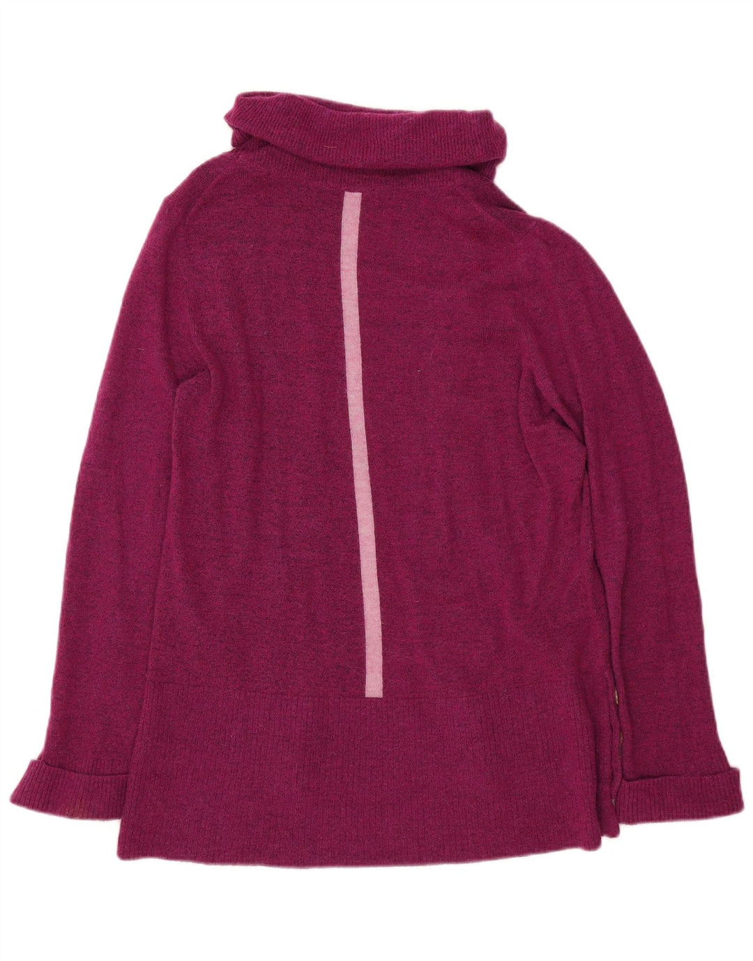 WHITE STUFF Suéter feminino com gola redonda Reino Unido 14 grande roxo manchado
