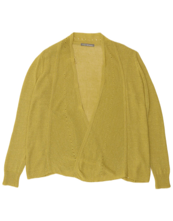 Suéter cardigã aberto feminino Marks & Spencer Reino Unido 16 grande viscose verde