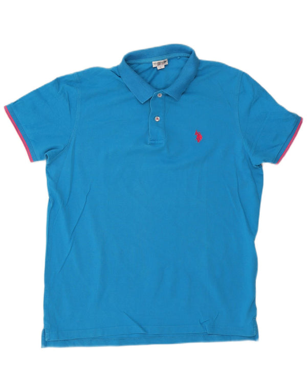 ASSN POLO DOS EUA. Camisa Polo Masculina Grande Azul