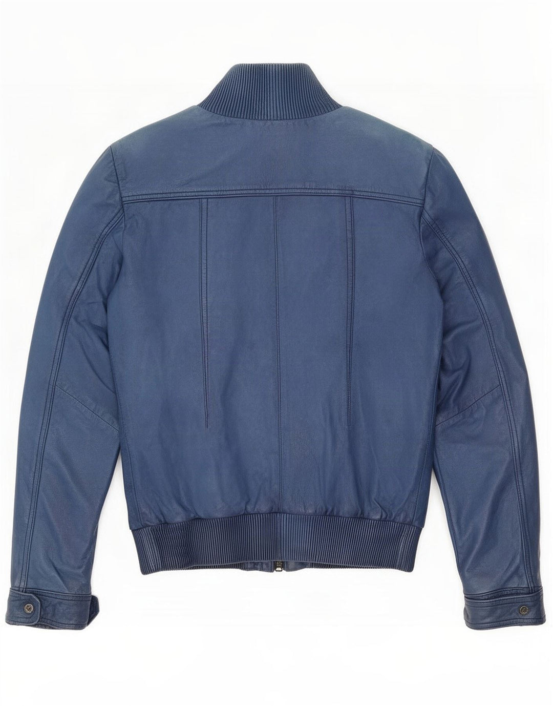 Jaqueta de couro feminina Bomboogie UK 12 azul médio