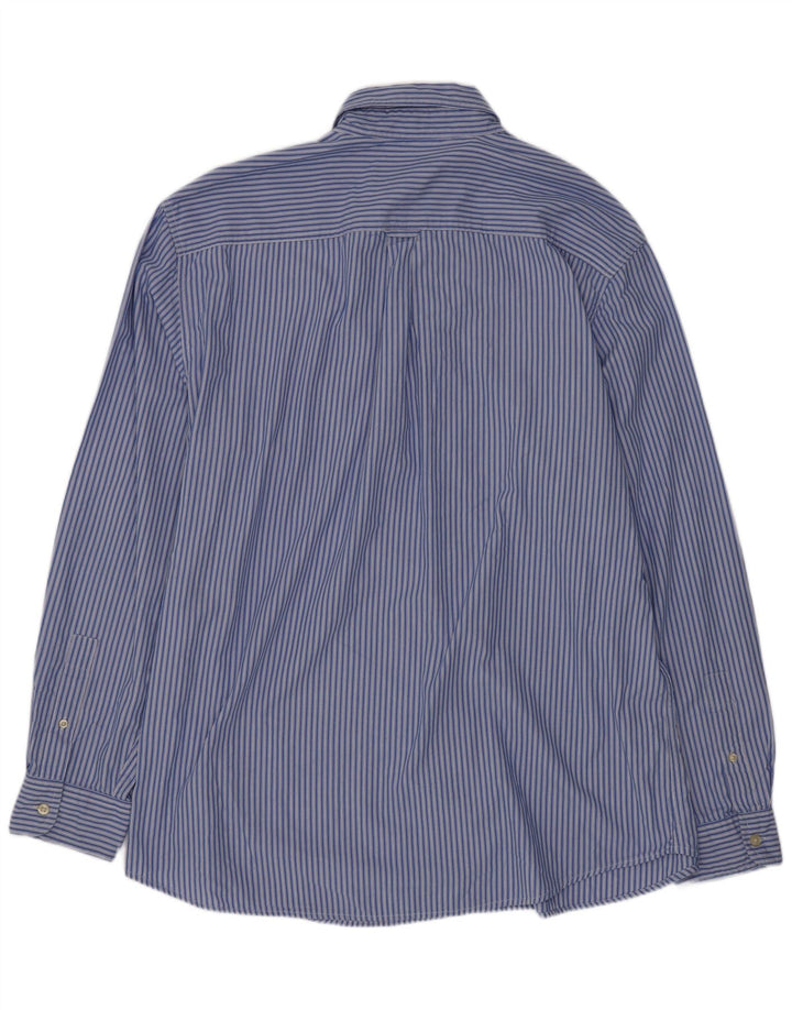 Camisa masculina Chaps Easy Care XL algodão listrado azul