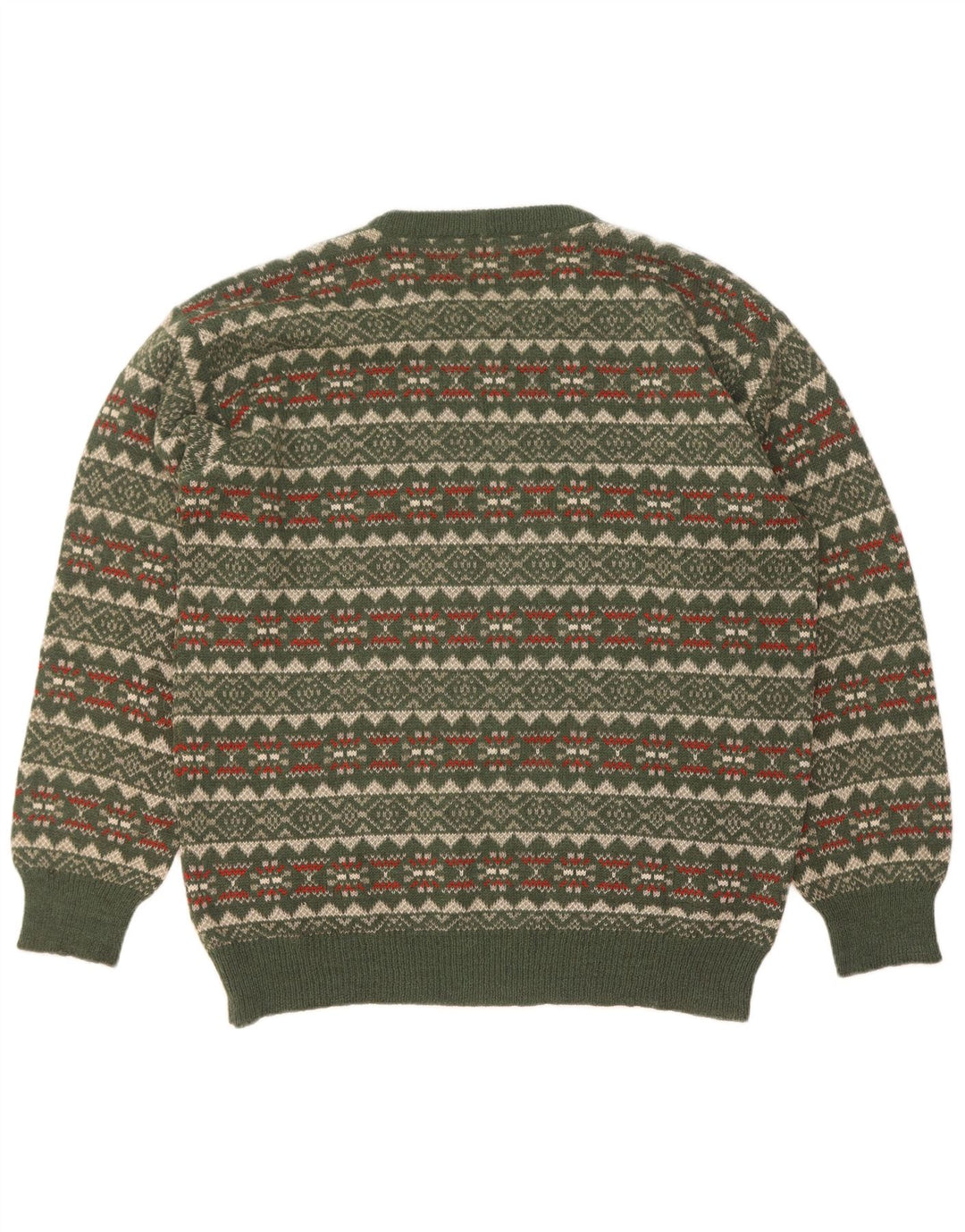 Suéter masculino Silvy com gola redonda IT 52 grande verde Fair Isle