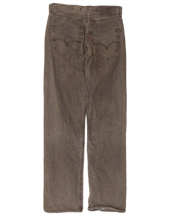 Calça jeans reta masculina Levi's W30 L34 algodão cinza