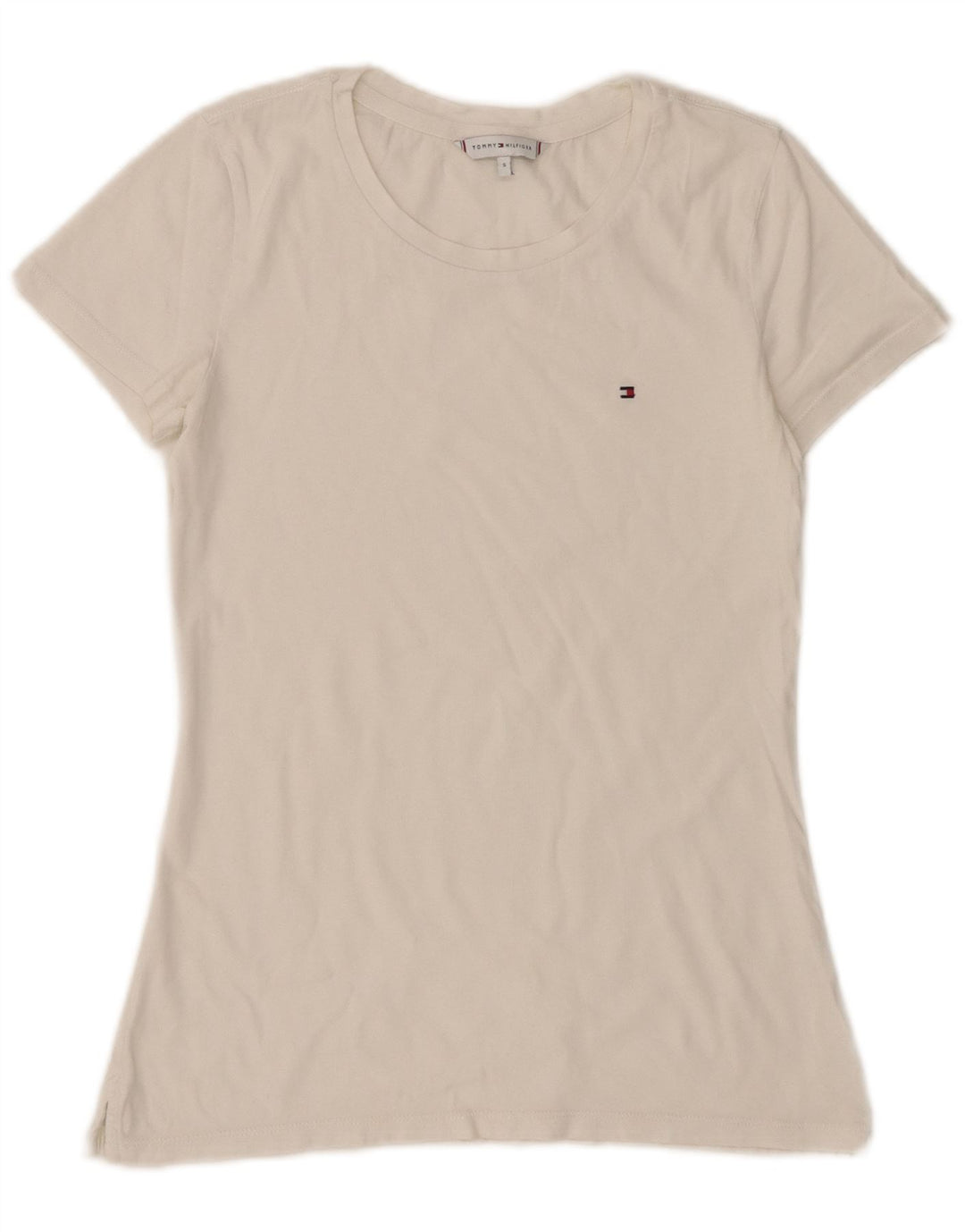 Camiseta Tommy Hilfiger Mulher Top UK 8 Pequena Branca