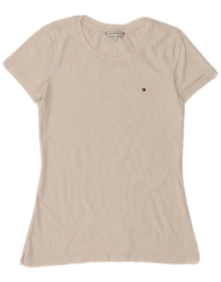Camiseta Tommy Hilfiger Mulher Top UK 8 Pequena Branca