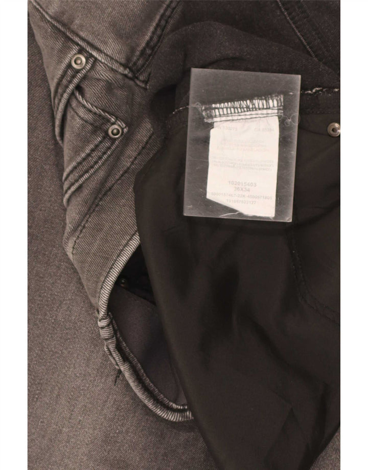 Lee Mens Slim Fit Jeans Reta W36 L34 Algodão Cinza