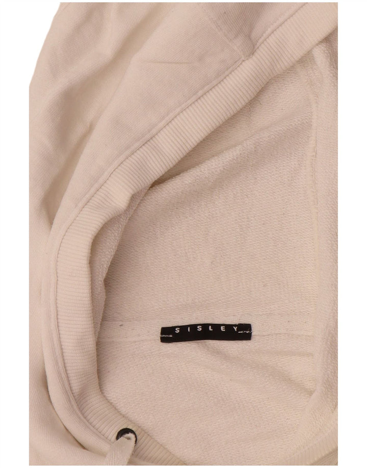 Suéter Sisley masculino com capuz gráfico grande branco
