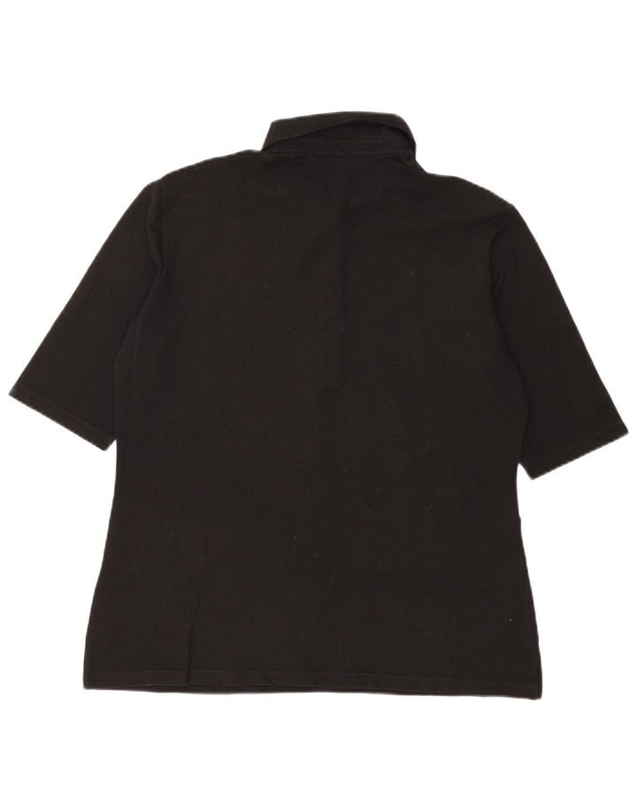 Camisa polo feminina Lacoste tamanho 48 XL algodão preto