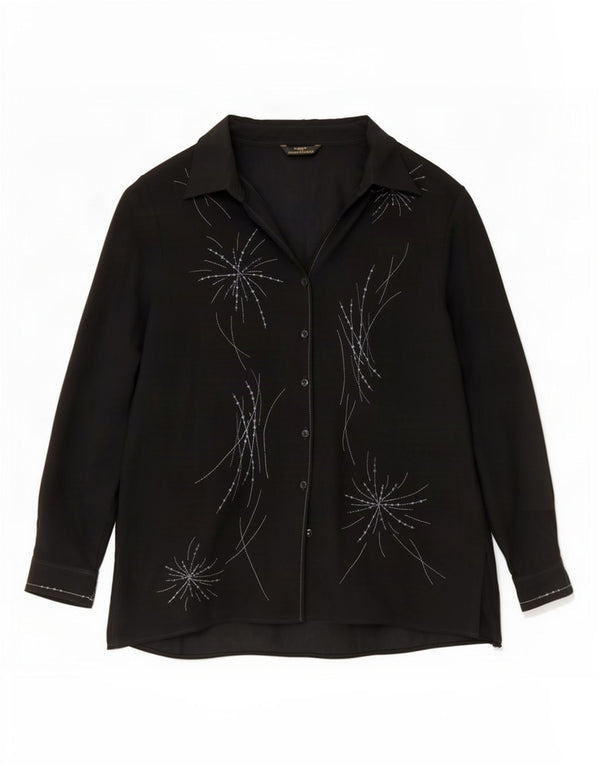 Blusa feminina Marks & Spencer com estampa St. Michael Reino Unido 14 grande preta