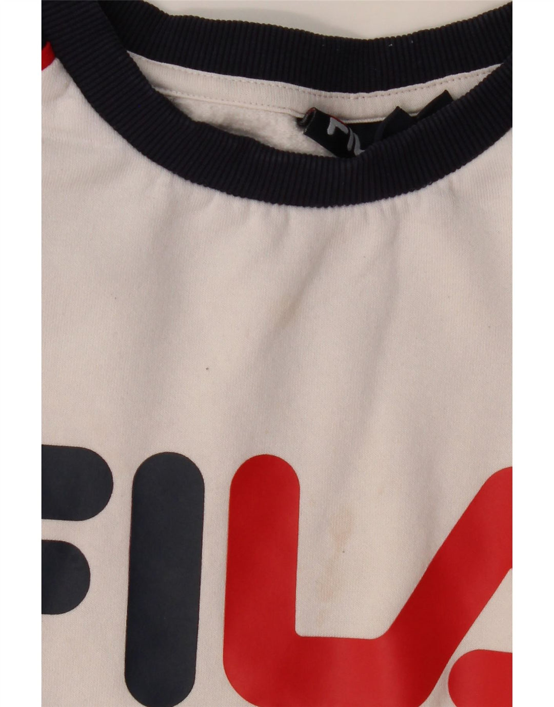 FILA moletom gráfico masculino jumper grande algodão colorblock branco