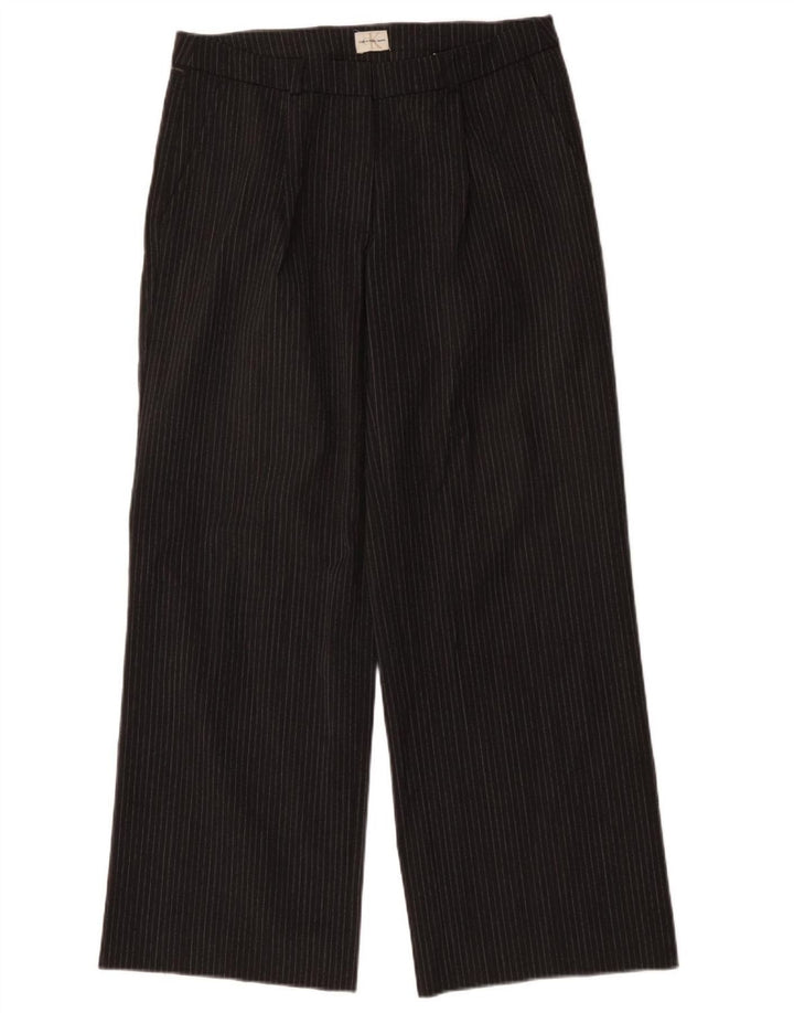 Calça chino feminina CALVIN KLEIN W30 L31 poliéster listrado cinza