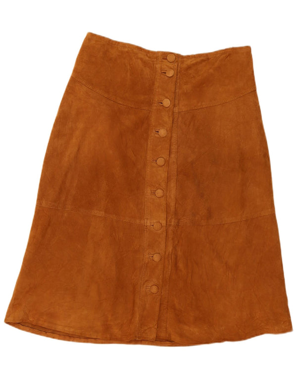 Saia vintage feminina camurça linha A W36 XL bege