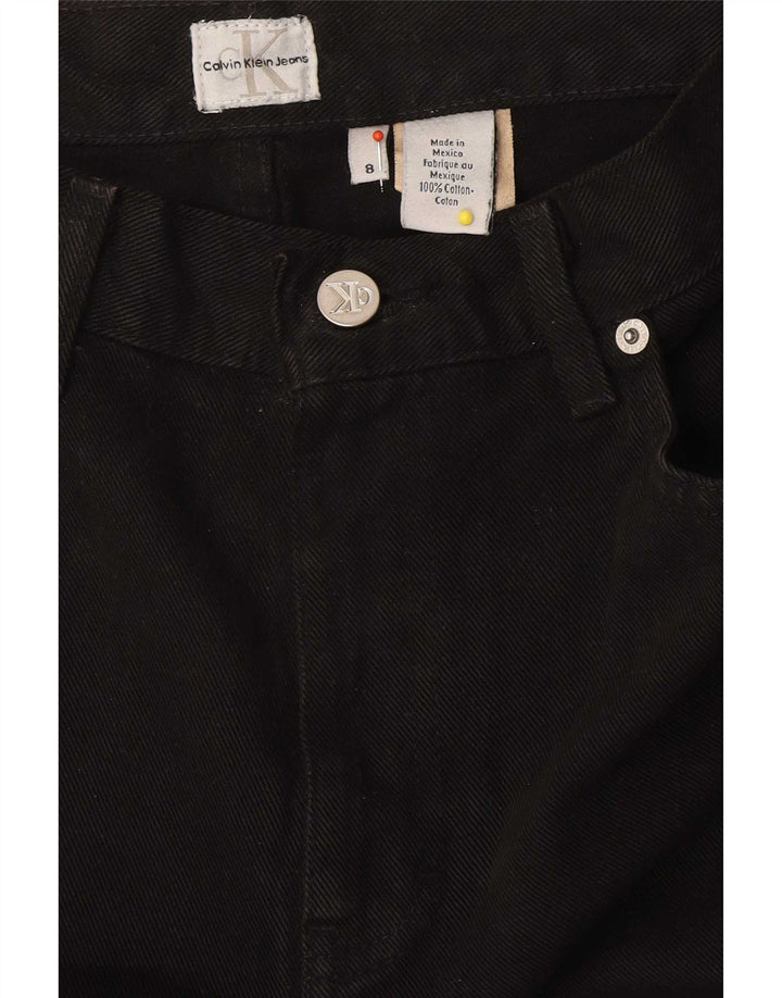 Calça jeans feminina Calvin Klein reta US 8 médio W30 L29 algodão preto