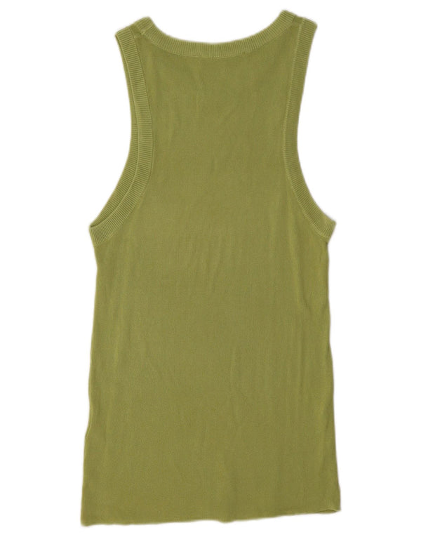 Colete feminino Zara UK 14 grande viscose verde