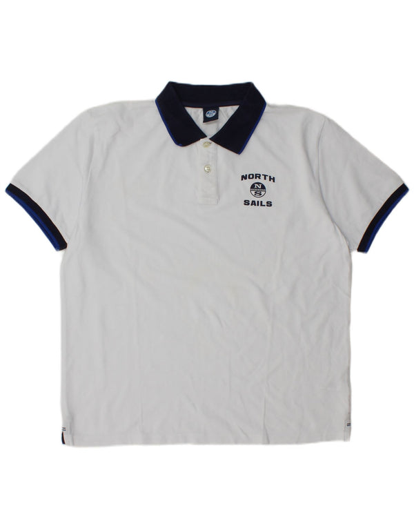 Camisa polo masculina de rugby North Sails XL algodão branco