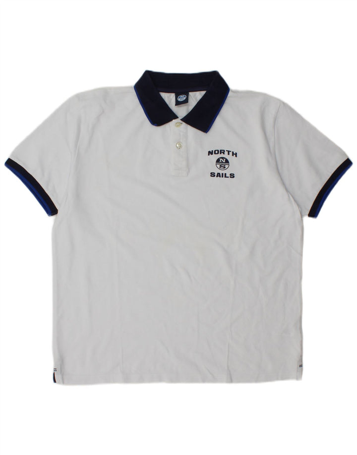 Camisa polo masculina de rugby North Sails XL algodão branco