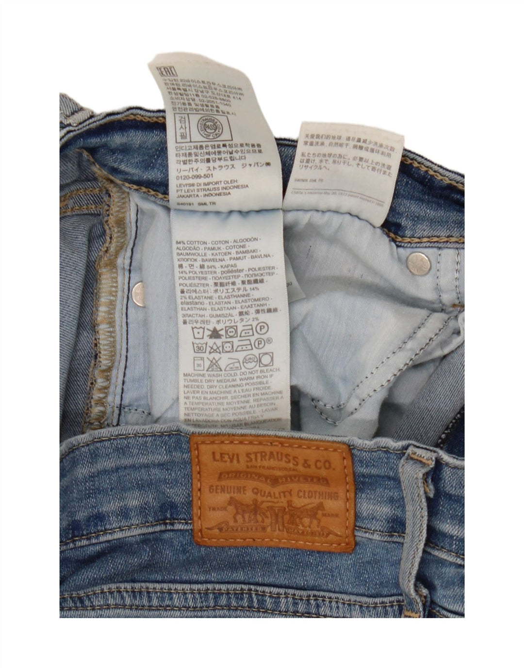 Calça jeans feminina Levi's 712 Crop Slim W31 L25 azul algodão